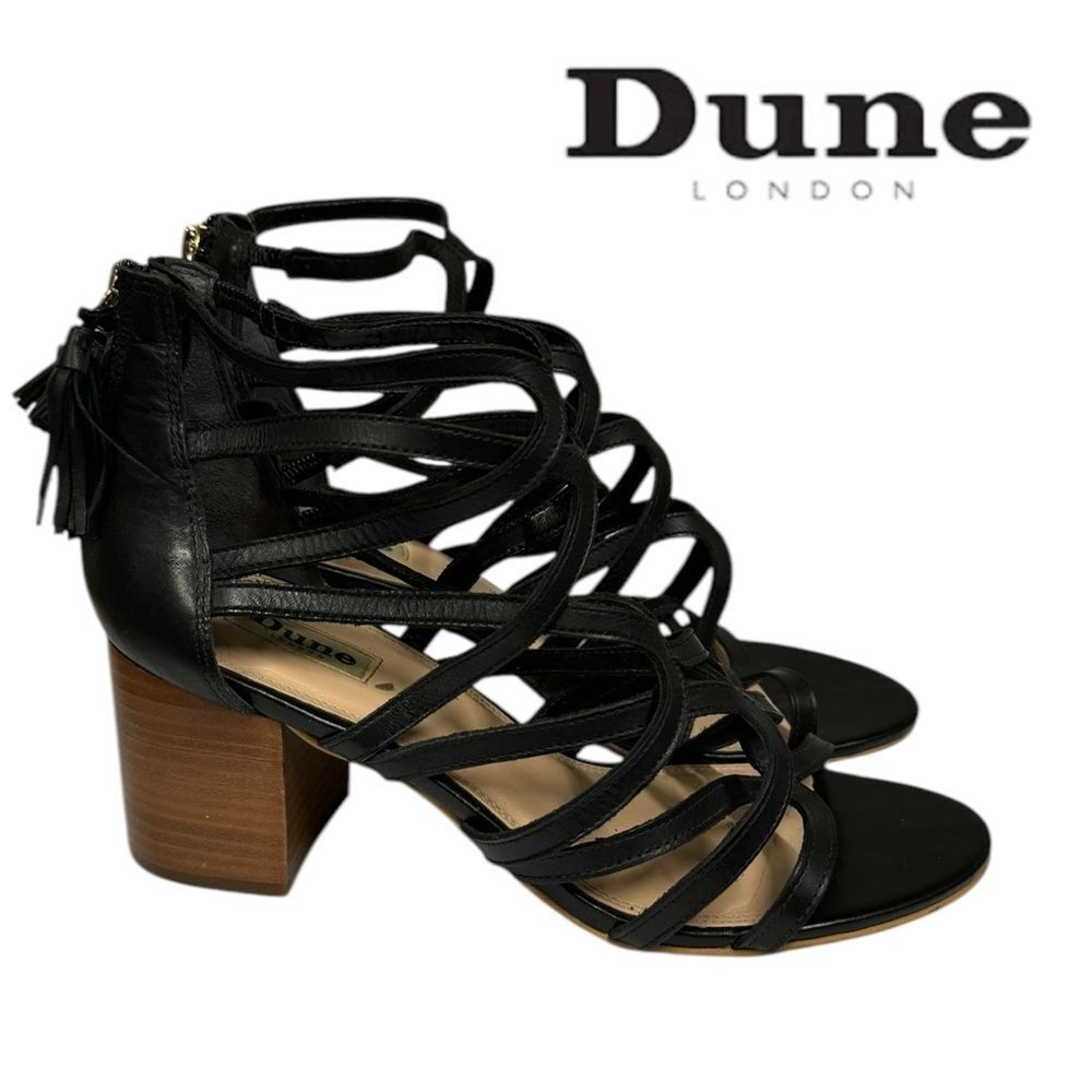 Dune London Women's Black Strappy Gladiator Style Heeled Sandals 40  10